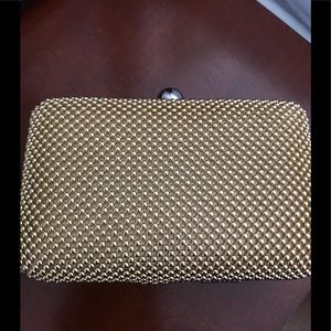 Beaded gold clutch